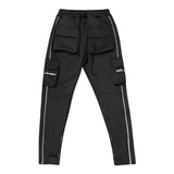 Black Reflective Cargo Track Pants